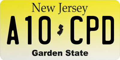 NJ license plate A10CPD