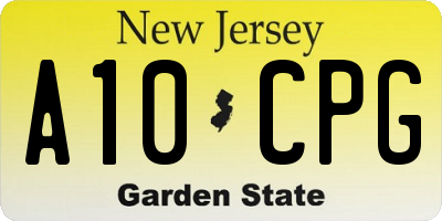 NJ license plate A10CPG