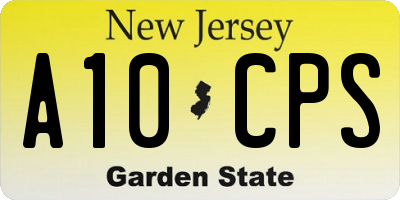 NJ license plate A10CPS