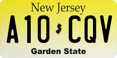 NJ license plate A10CQV
