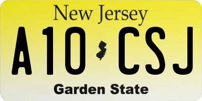 NJ license plate A10CSJ