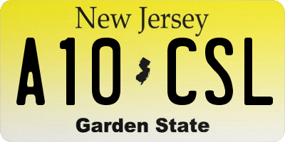NJ license plate A10CSL