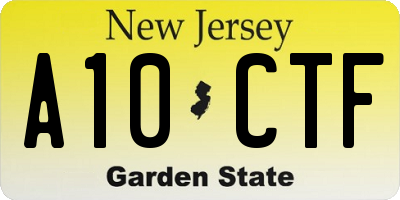 NJ license plate A10CTF