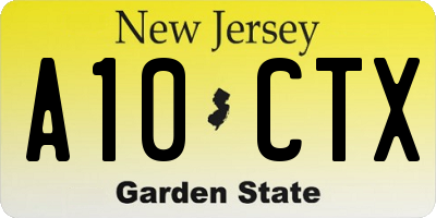 NJ license plate A10CTX