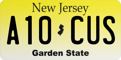 NJ license plate A10CUS