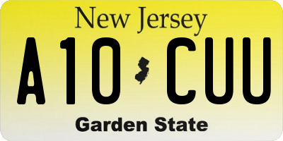 NJ license plate A10CUU