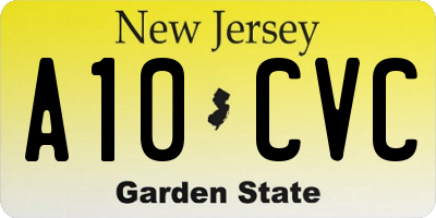 NJ license plate A10CVC