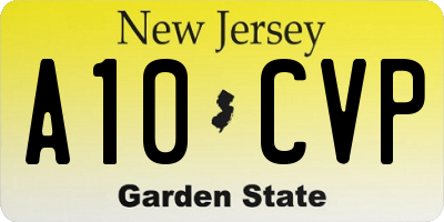 NJ license plate A10CVP