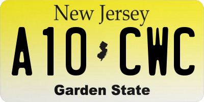 NJ license plate A10CWC