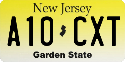NJ license plate A10CXT