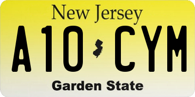 NJ license plate A10CYM