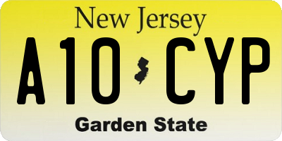 NJ license plate A10CYP