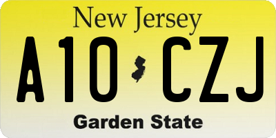 NJ license plate A10CZJ