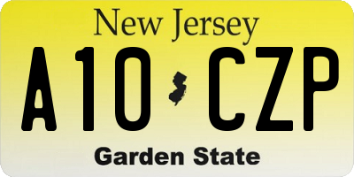NJ license plate A10CZP