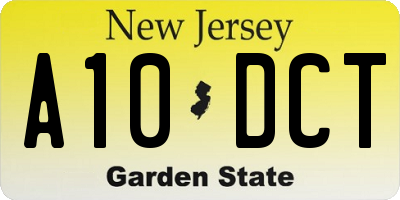 NJ license plate A10DCT