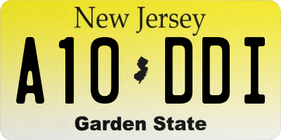 NJ license plate A10DDI