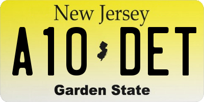 NJ license plate A10DET