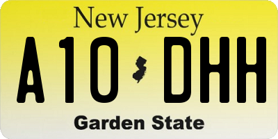 NJ license plate A10DHH