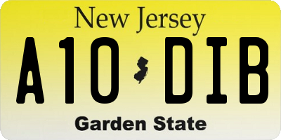 NJ license plate A10DIB