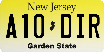 NJ license plate A10DIR