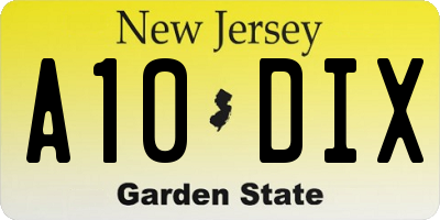 NJ license plate A10DIX