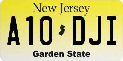 NJ license plate A10DJI