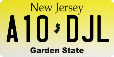 NJ license plate A10DJL