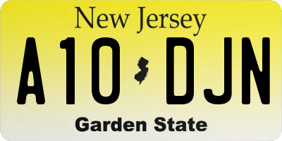 NJ license plate A10DJN