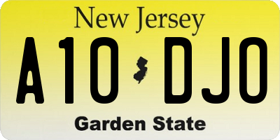 NJ license plate A10DJO