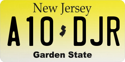 NJ license plate A10DJR