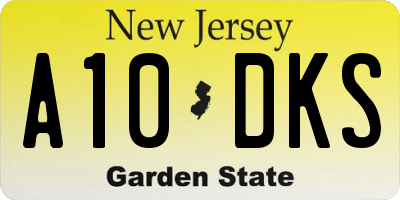 NJ license plate A10DKS