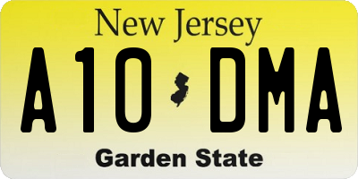 NJ license plate A10DMA
