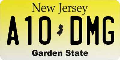 NJ license plate A10DMG