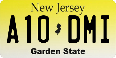 NJ license plate A10DMI