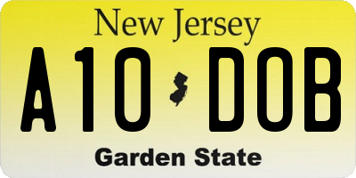 NJ license plate A10DOB