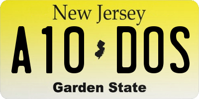 NJ license plate A10DOS