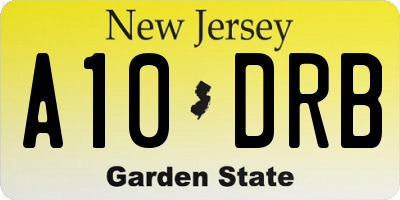 NJ license plate A10DRB