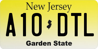 NJ license plate A10DTL