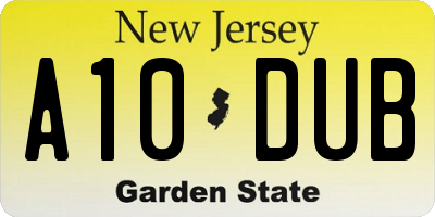 NJ license plate A10DUB