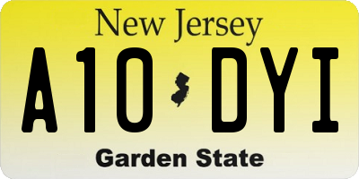 NJ license plate A10DYI