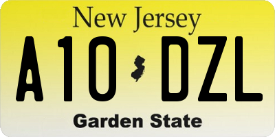 NJ license plate A10DZL