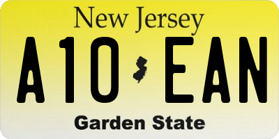 NJ license plate A10EAN