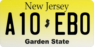 NJ license plate A10EBO