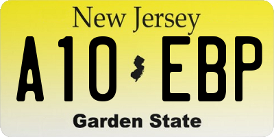 NJ license plate A10EBP