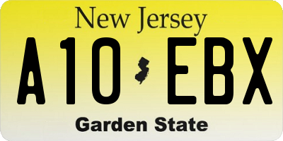 NJ license plate A10EBX