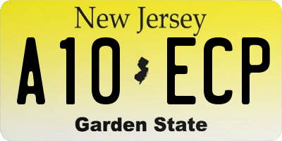 NJ license plate A10ECP