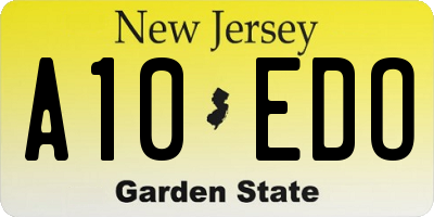NJ license plate A10EDO