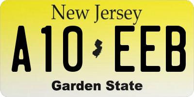 NJ license plate A10EEB