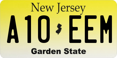 NJ license plate A10EEM