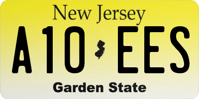 NJ license plate A10EES